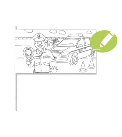 Polizei Papierfähnchen - Flaggen Kreativ